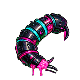 Magma Worm (Cyberpunk) - 256x256 pixel art sprite