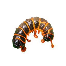 Magma-Wurm (HD-2D) — 256×256 Pixel-Art-Sprite