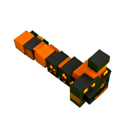 Magma Worm (Voxel) - 256x256 pixel art sprite