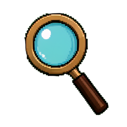 Magnifying Glass (16-Bit) — 256×256 pixel art sprite