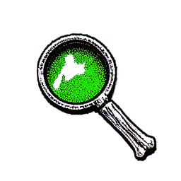 Magnifying Glass (1-Bit) - 256x256 pixel art sprite