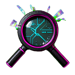 Magnifying Glass (Cyberpunk) - 256x256 pixel art sprite