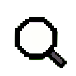 虫眼鏡 (低解) — 256×256 ピクセルアートスプライト