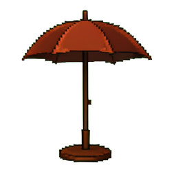 Mahagoni Regenschirmständer — 256×256 Pixel-Art-Sprite