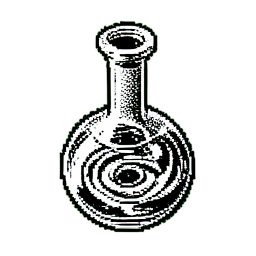 Mana Potion Large (1-Bit) - 256x256 pixel art sprite