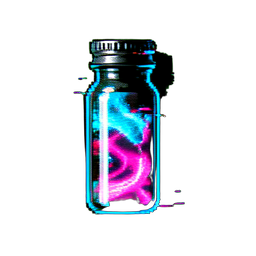 Mana Potion Small (Cyberpunk) - 256x256 pixel art sprite