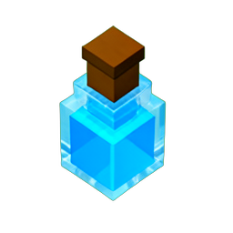 Mana Potion Small (Voxel) - 256x256 pixel art sprite