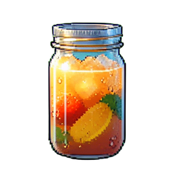 Bocal de smoothie mangue — sprite pixel art 256×256