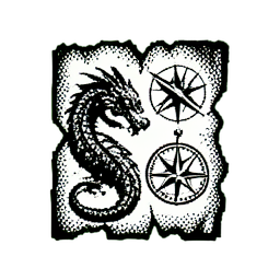 Map Fragment (1-Bit) - 256x256 pixel art sprite