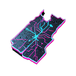Kartenfragment (Cyberpunk) — 256×256 Pixel-Art-Sprite