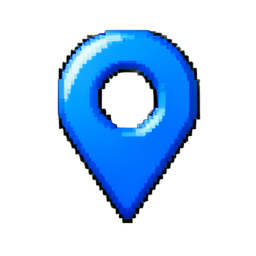 Alfiler de Mapa Azul — sprite pixel art 256×256