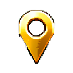Map Pin Gold — 256×256 pixel art sprite