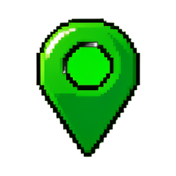 Map Pin Green — 256×256 pixel art sprite