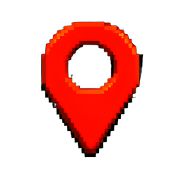 Map Pin Red — 256×256 pixel art sprite