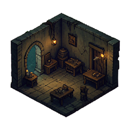 Salle de guerre de la table — sprite pixel art 256×256