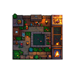 Parede do mapa — sprite pixel art 256×256
