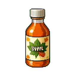 Garrafa de xarope de bordo — sprite pixel art 256×256
