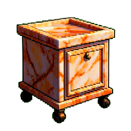 Carrito de bar de mármol — sprite pixel art 256×256