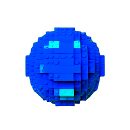 Azul de mármol (Voxel) — sprite pixel art 256×256