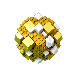 Schiefer Gold (Voxel) — 256×256 Pixel-Art-Sprite