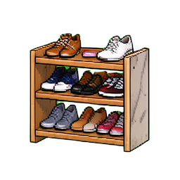 Marmor-Schuhregal — 256×256 Pixel-Art-Sprite