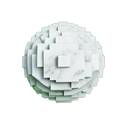 Marmor Weiß (Voxel) — 256×256 Pixel-Art-Sprite