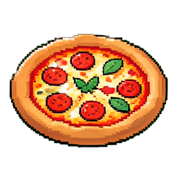 Pizza Margherita — sprite pixel art 256×256