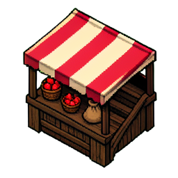 Stand du marché (16-Bit) — sprite pixel art 256×256