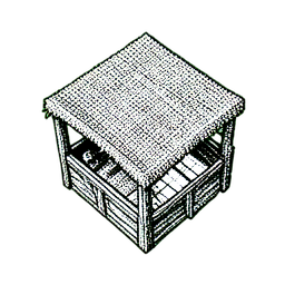 市场摊位 (1-Bit) — 256×256 像素游戏素材