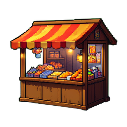 Market Stall - 256x256 pixel art sprite