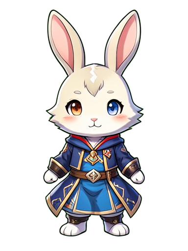 Mascot Rabbit Magical — 384×512 pixel art sprite