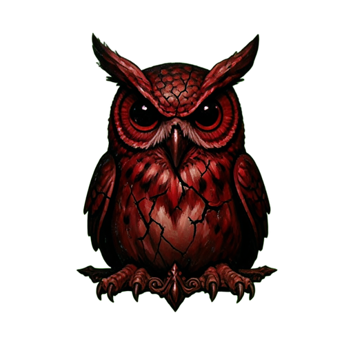 Maskenritual Eule — 512×512 Pixel-Art-Sprite