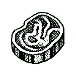 肉ステーキ (1ビット) — 256×256 ピクセルアートスプライト