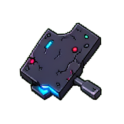 Placa de Armadura Mecánica Dañada — sprite pixel art 256×256