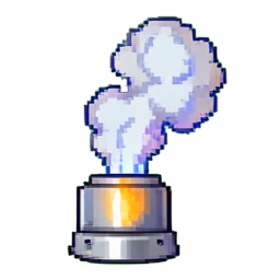 Panache de Vapeur d'Échappement Mécanique — sprite pixel art 256×256