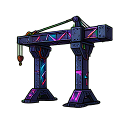 Maschinen-Wartungs-Gantry-Kran — 256×256 Pixel-Art-Sprite
