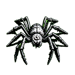 Mechanischer Spinnen (1-Bit) — 256×256 Pixel-Art-Sprite