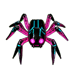 Mechanischer Spinnen (Cyberpunk) — 256×256 Pixel-Art-Sprite