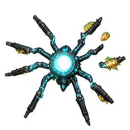 Mech Spider (VFX) — 256×256 pixel art sprite