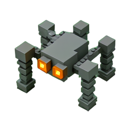 Araignée Mécanique (Voxel) — sprite pixel art 256×256