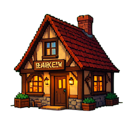 Mittelalter-Bäckerei — 256×256 Pixel-Art-Sprite