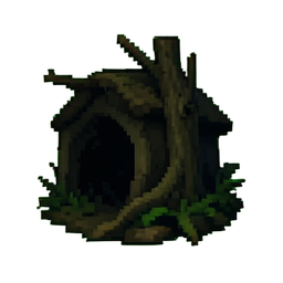 Ninho de formiga médio — sprite pixel art 256×256