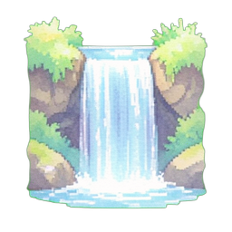 Cascade mini moyenne — sprite pixel art 256×256
