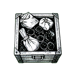Marchand Trader (1-bit) — sprite pixel art 256×256