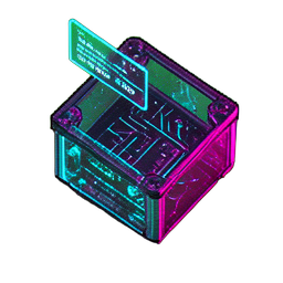 Merchant Trader (Cyberpunk) — 256×256 pixel art sprite