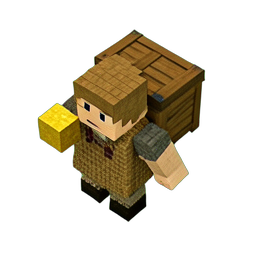 Merchant Trader (Voxel) — 256×256 pixel art sprite