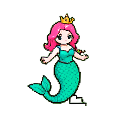 Princesse Sirène (16-bit) — sprite pixel art 256×256