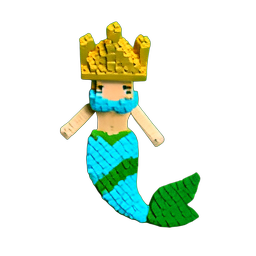Mermaid Princess (Voxel) - 256x256 pixel art sprite