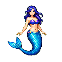 Mermaid Princess - 256x256 pixel art sprite