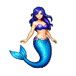 Meerjungfrauenprinzessin — 256×256 Pixel-Art-Sprite